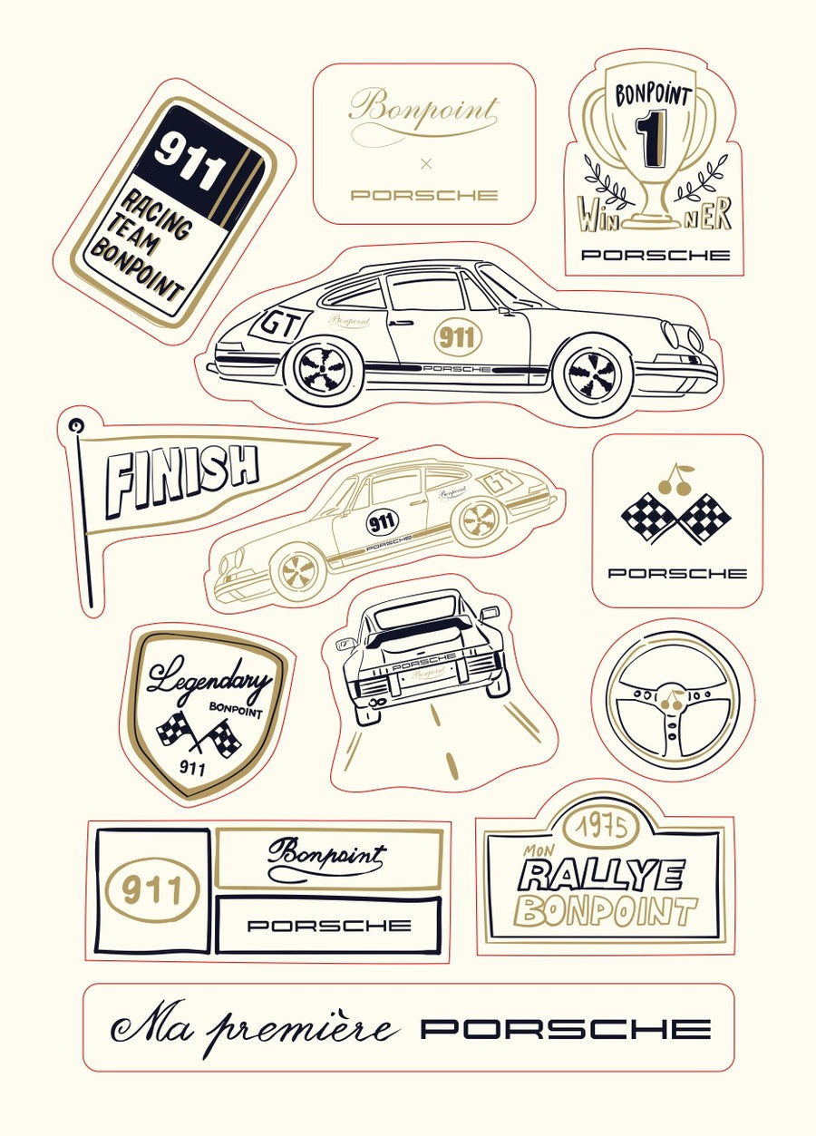 Bonpoint x Porsche sticker sheet