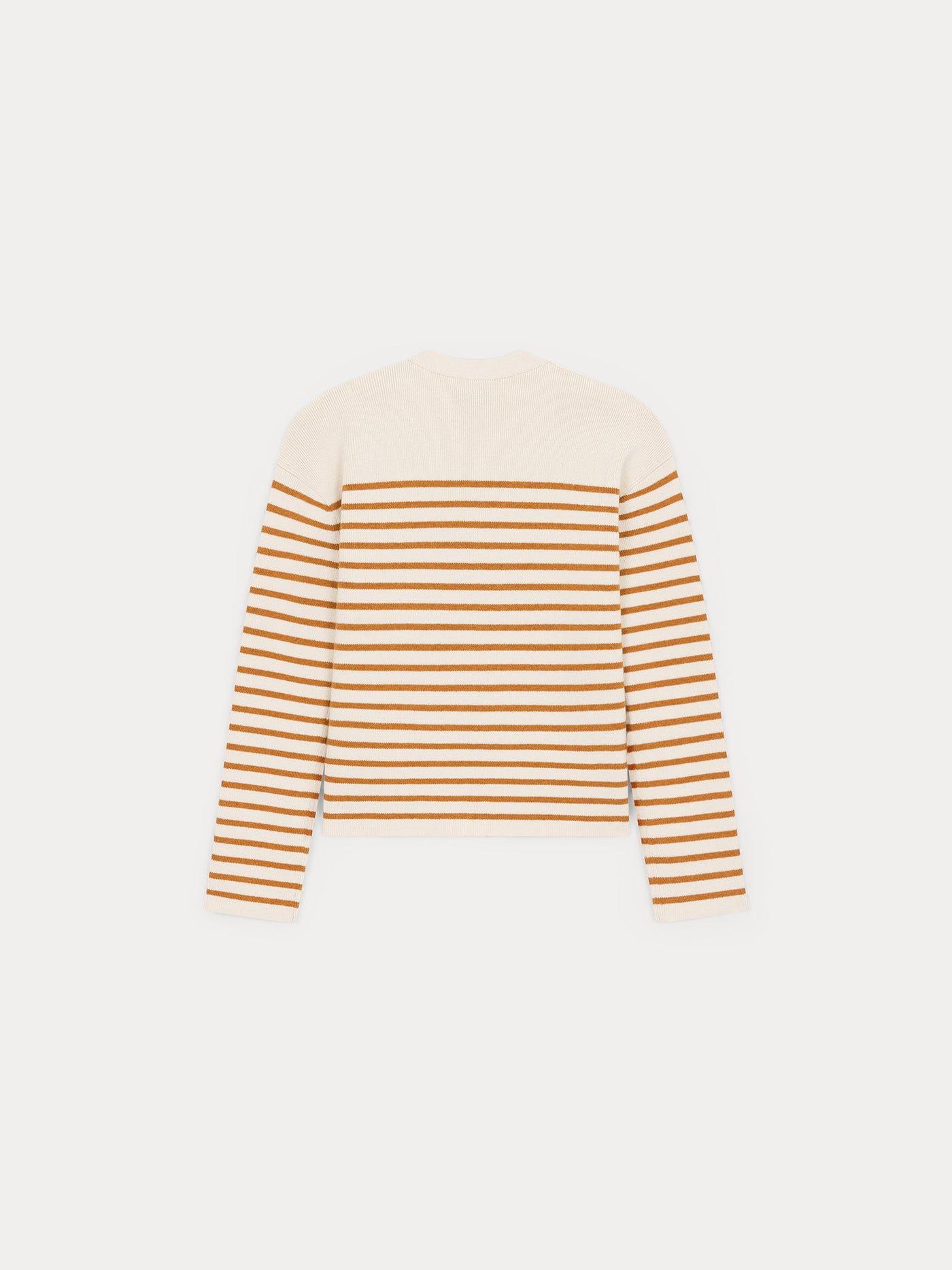 Taupe cropped cardigan in wool and cotton