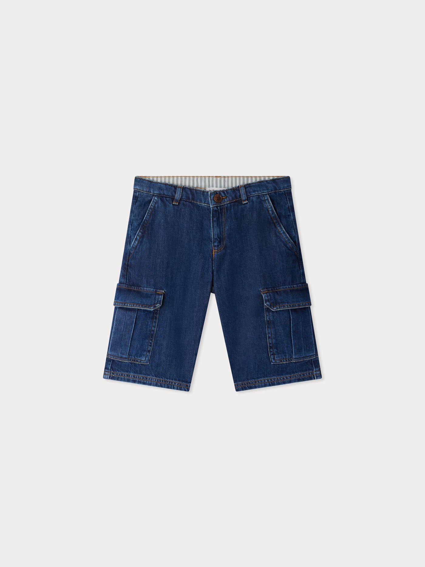 Caiman bermuda shorts with pockets in blue denim