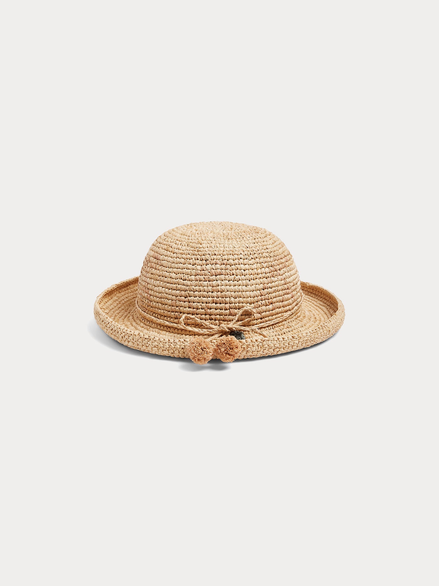 Edene hat in raffia with cherry motifs
