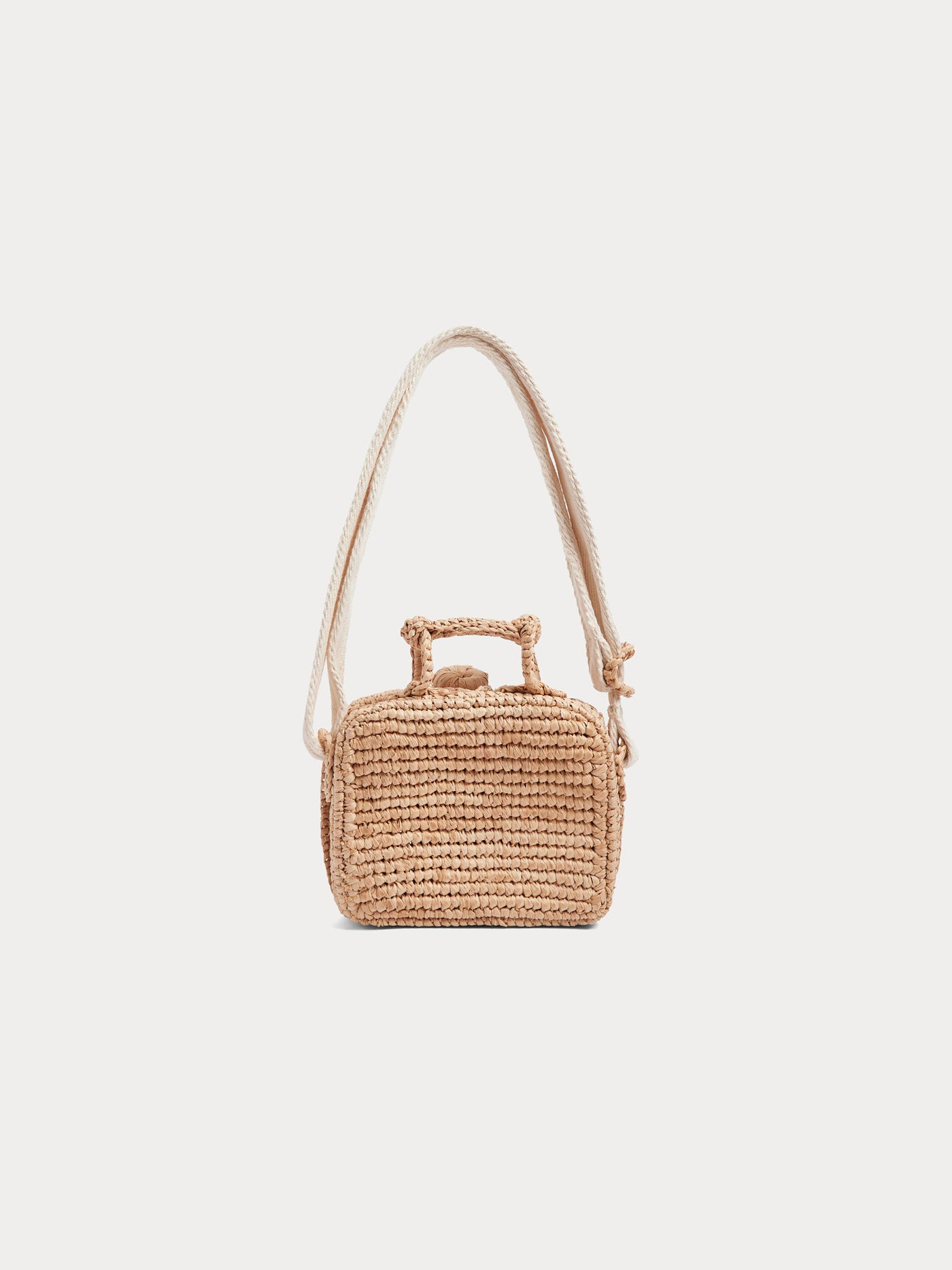 Aimane raffia suitcase bag with shoulder strap