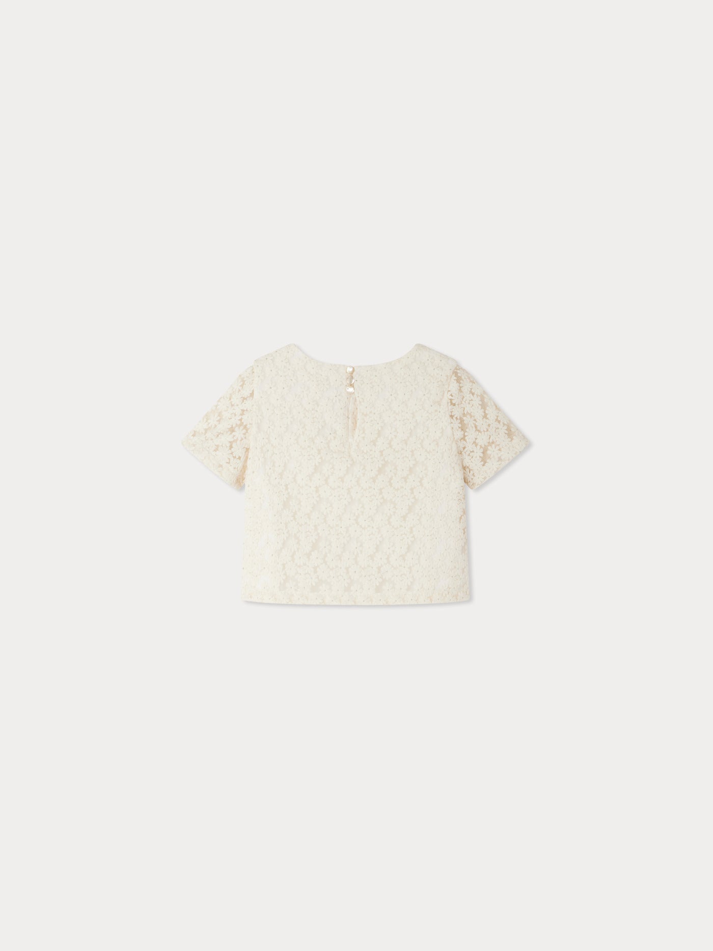 Electra blouse in tulle with floral motifs