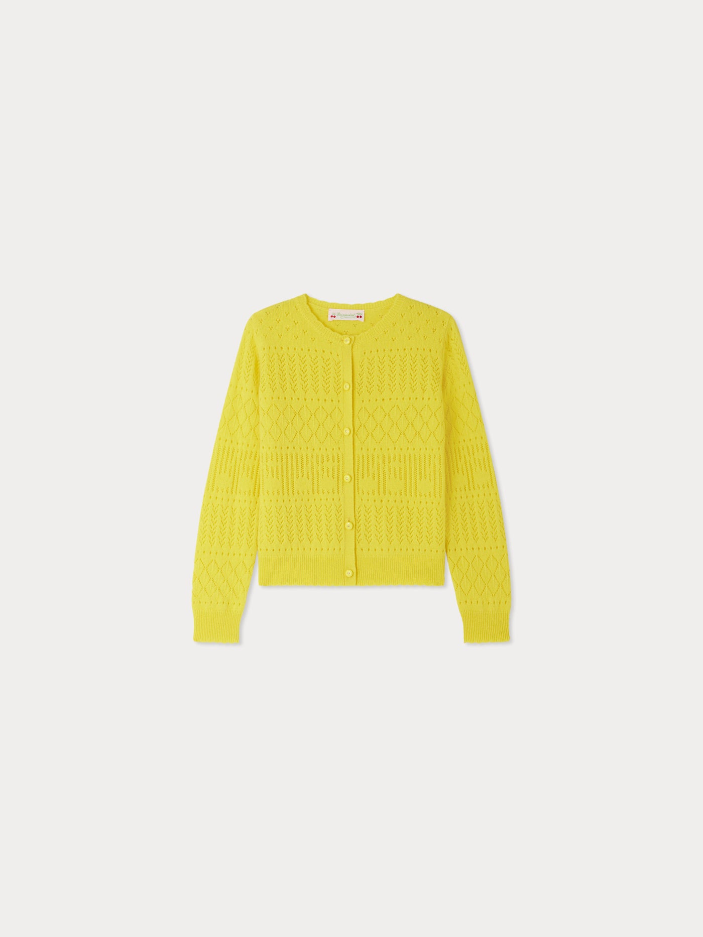 Enza ribbed yellow cashmere cardigan