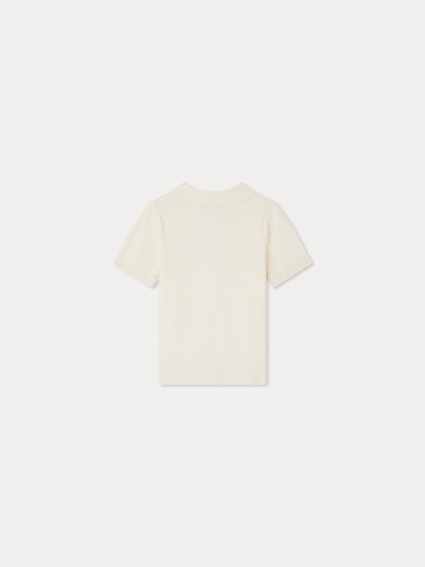 Evani polo with openwork cherry embroidery