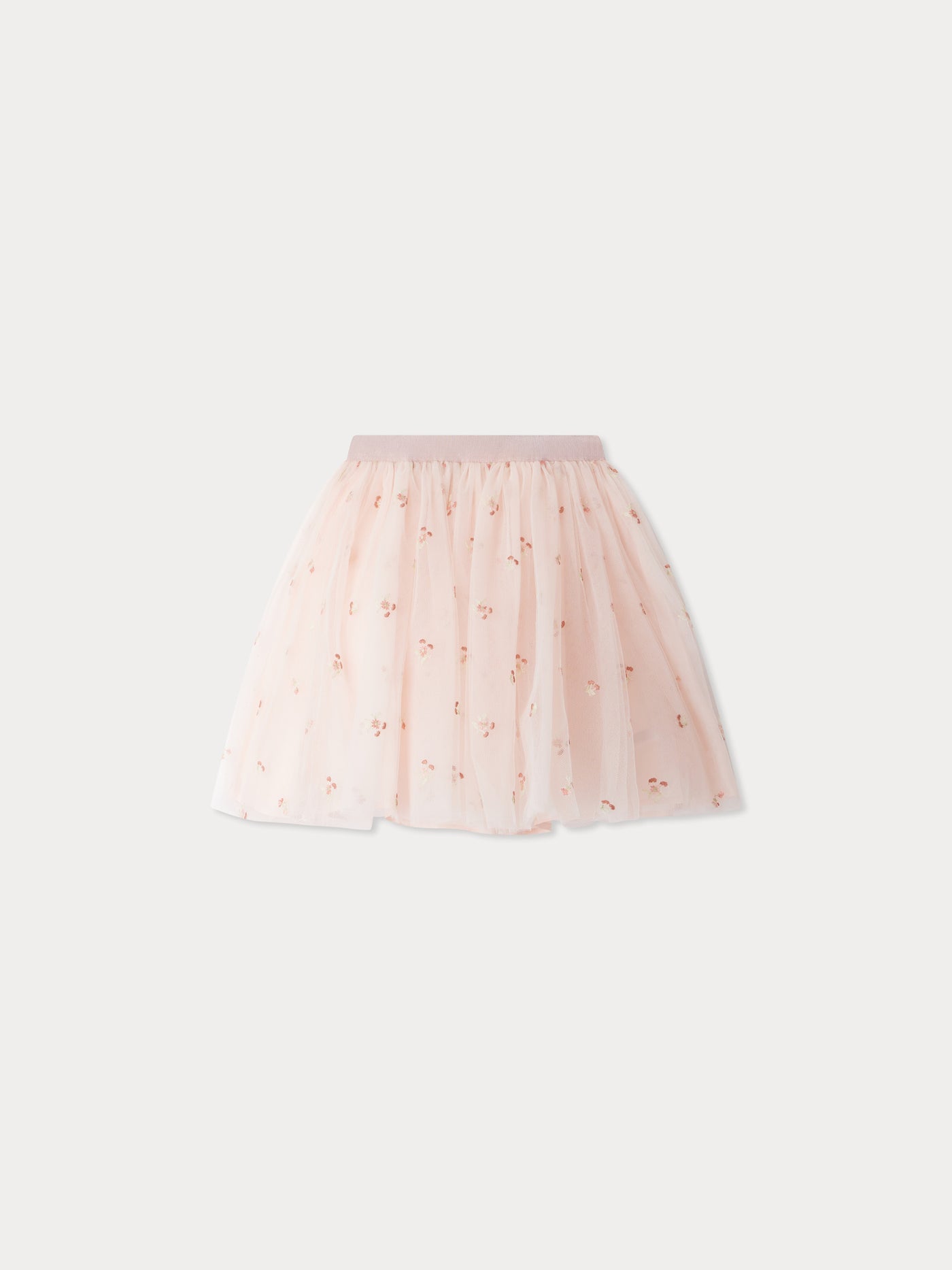 Pois skirt in tulle with floral motifs