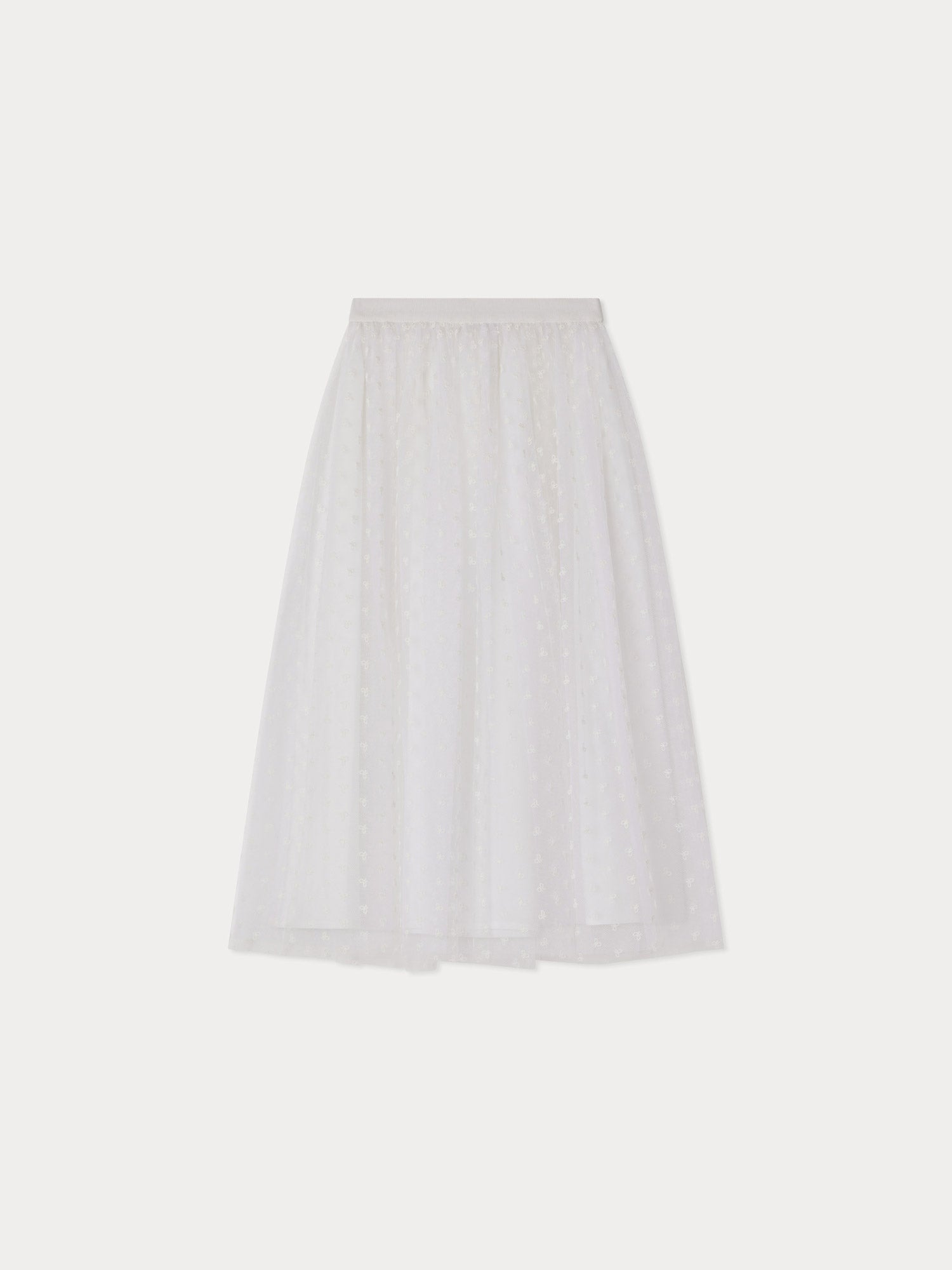 Bonpoint girls soft white lined online lace trim Skirt