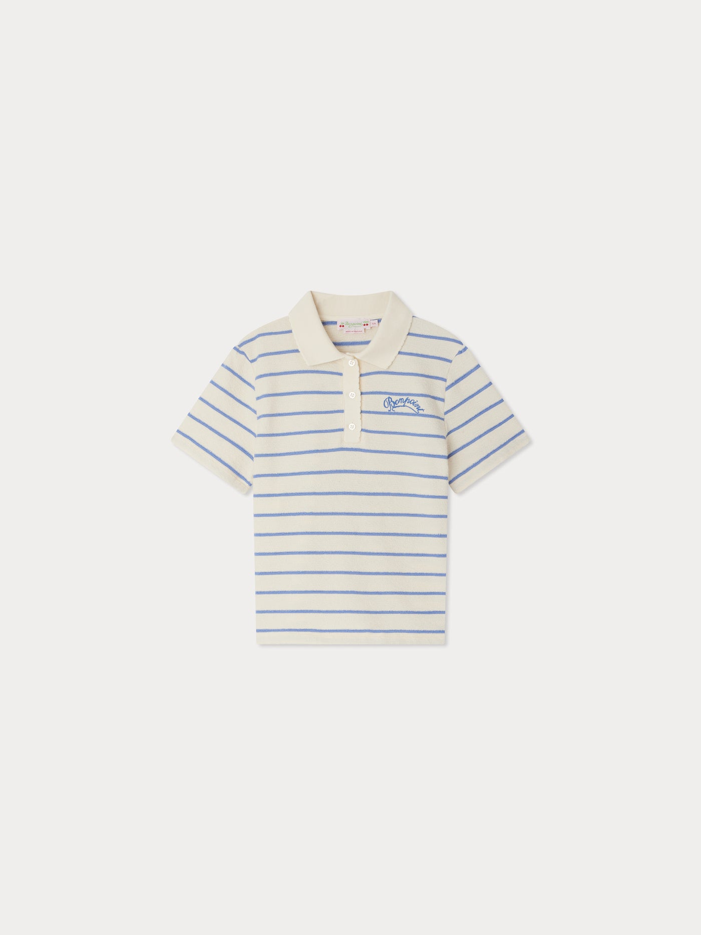 Elen striped polo with puff sleeves