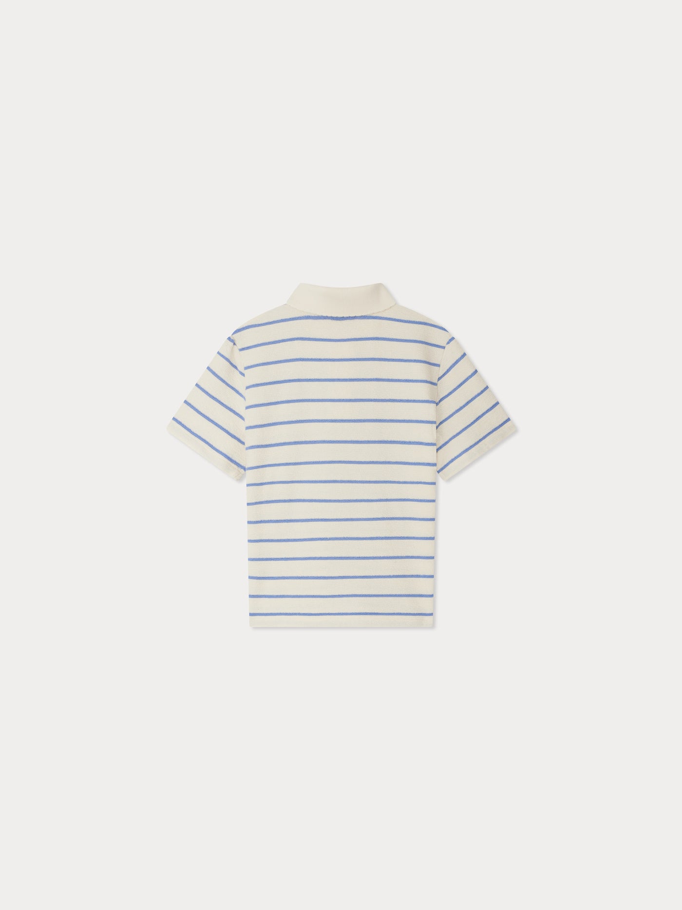 Elen striped polo with puff sleeves in organic cotton