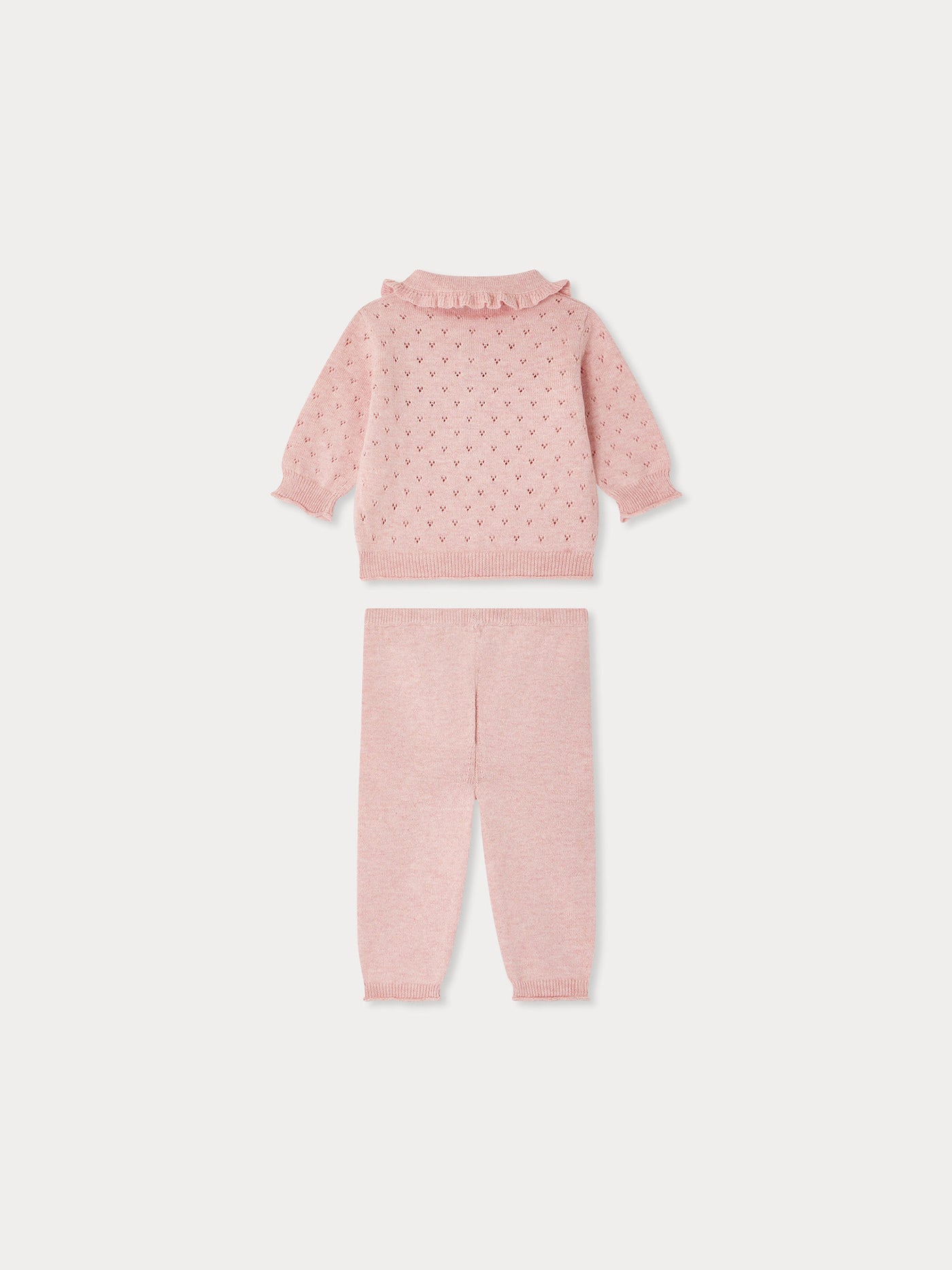 Eliette set with collar in fancy stitch