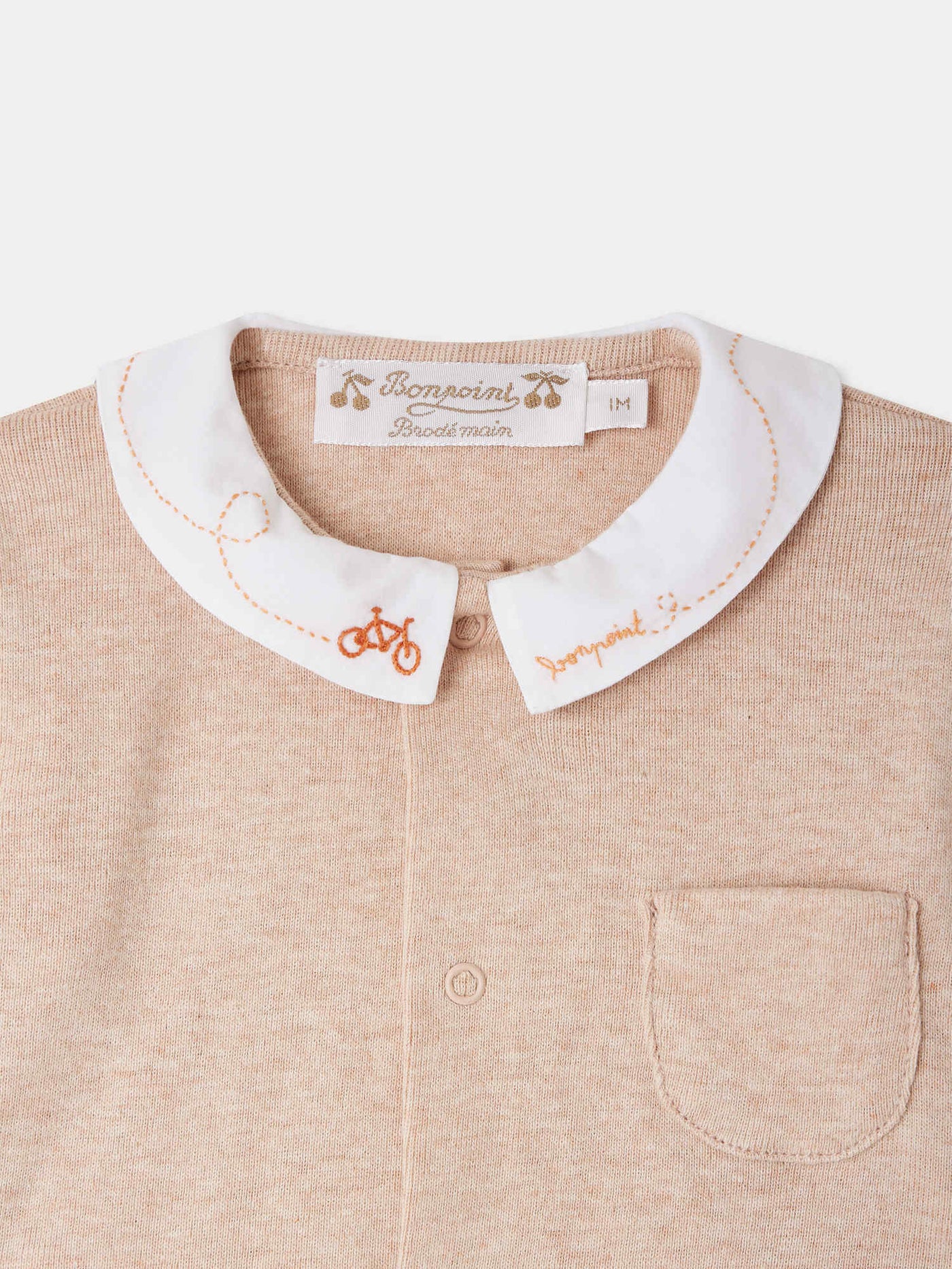 Tilouan pajamas with bike-embroidered collar