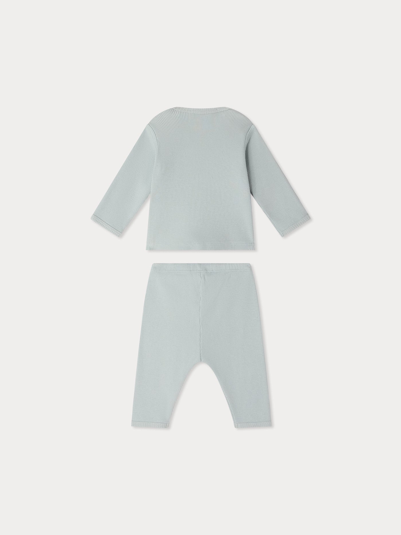 Timi set in ribbed blue cotton