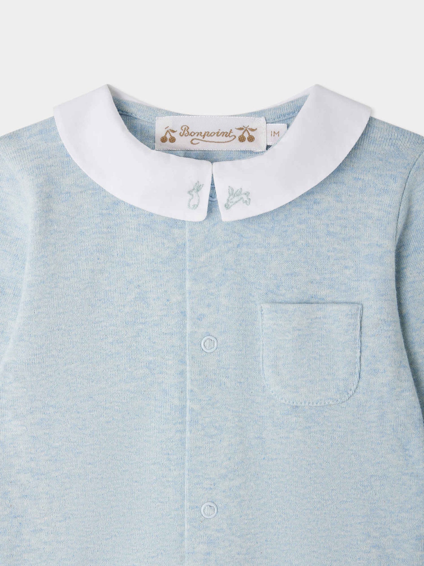 Anton pajamas with embroidered rabbit collar