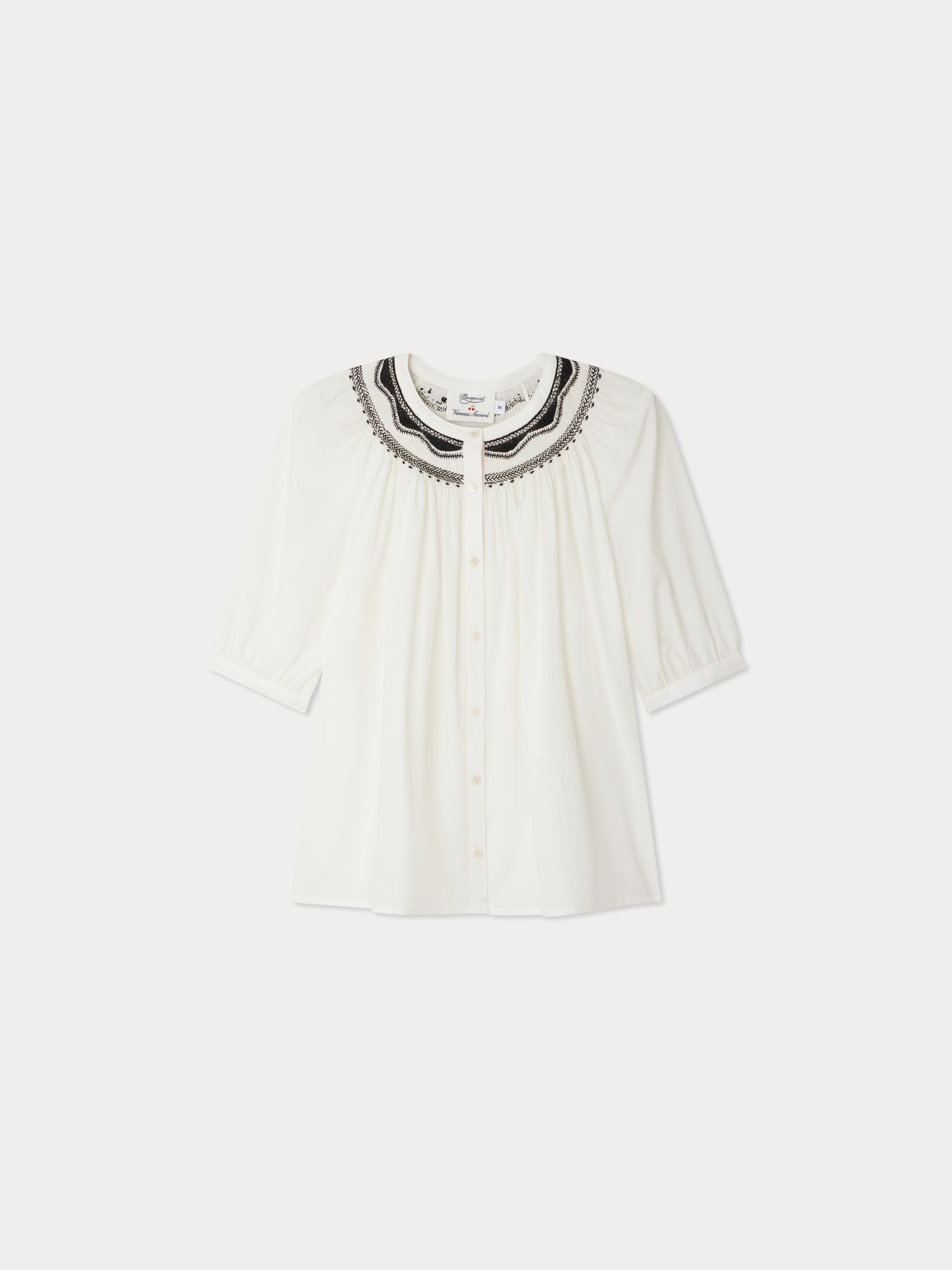 Bonpoint x Vanessa Seward Estime smocked blouse with embroideries