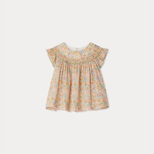 Eliotine smocked blouse made with Liberty fabrics