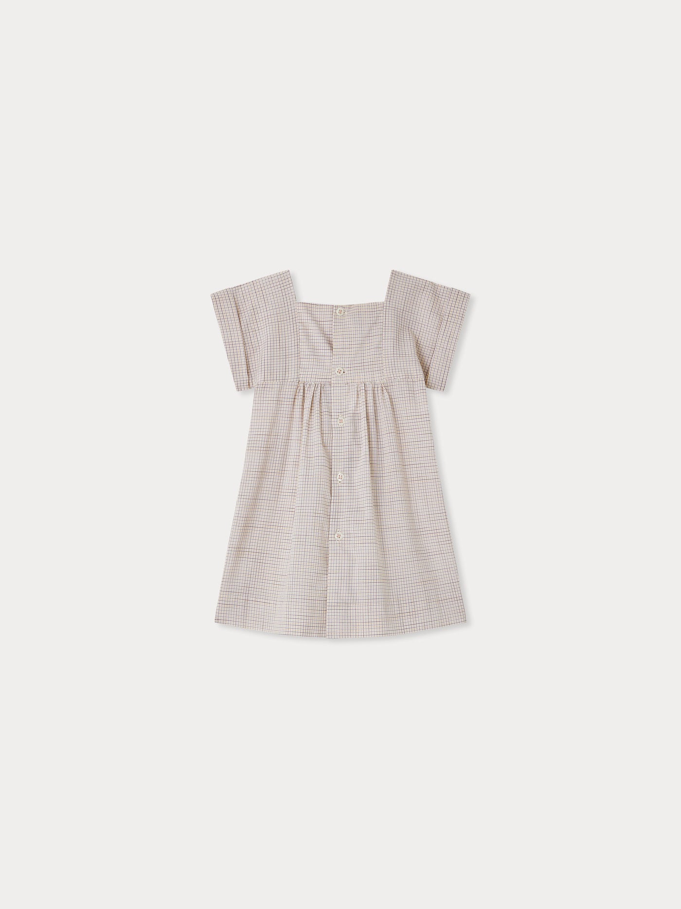 Pais smocked dress in checks