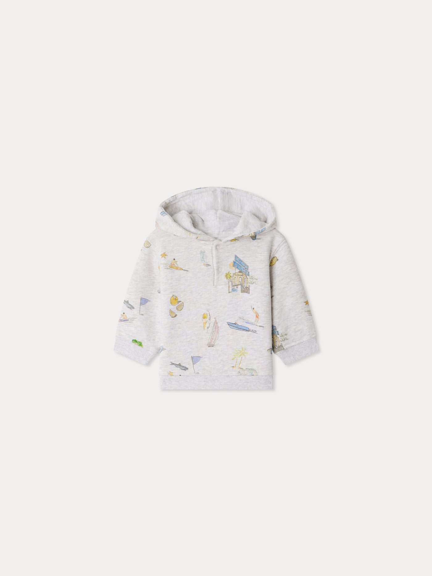 Cody sweatshirt with hood and surfer print
