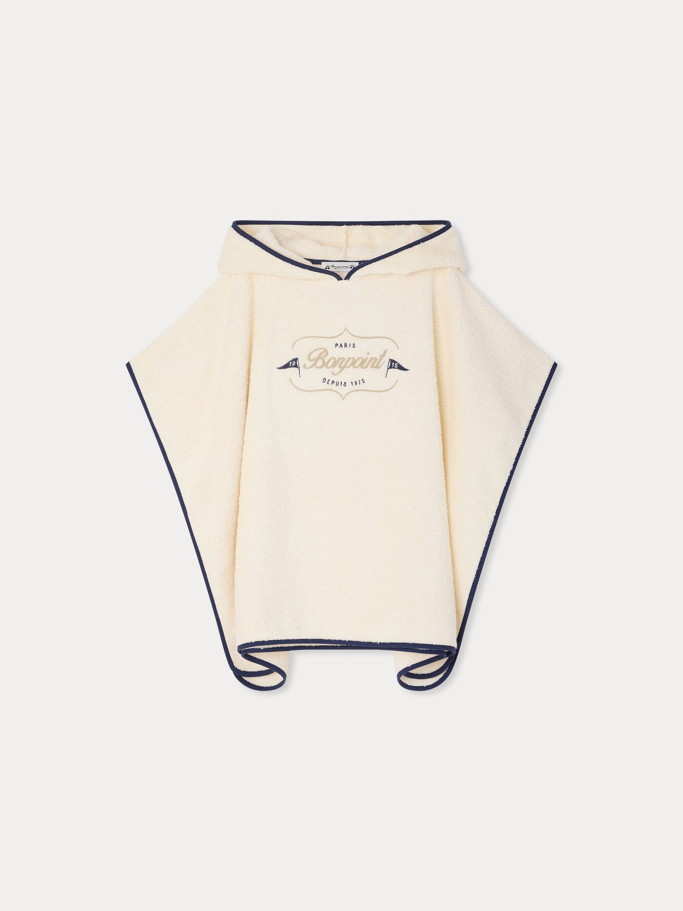 Ewen Heritage logo bath poncho in organic cotton