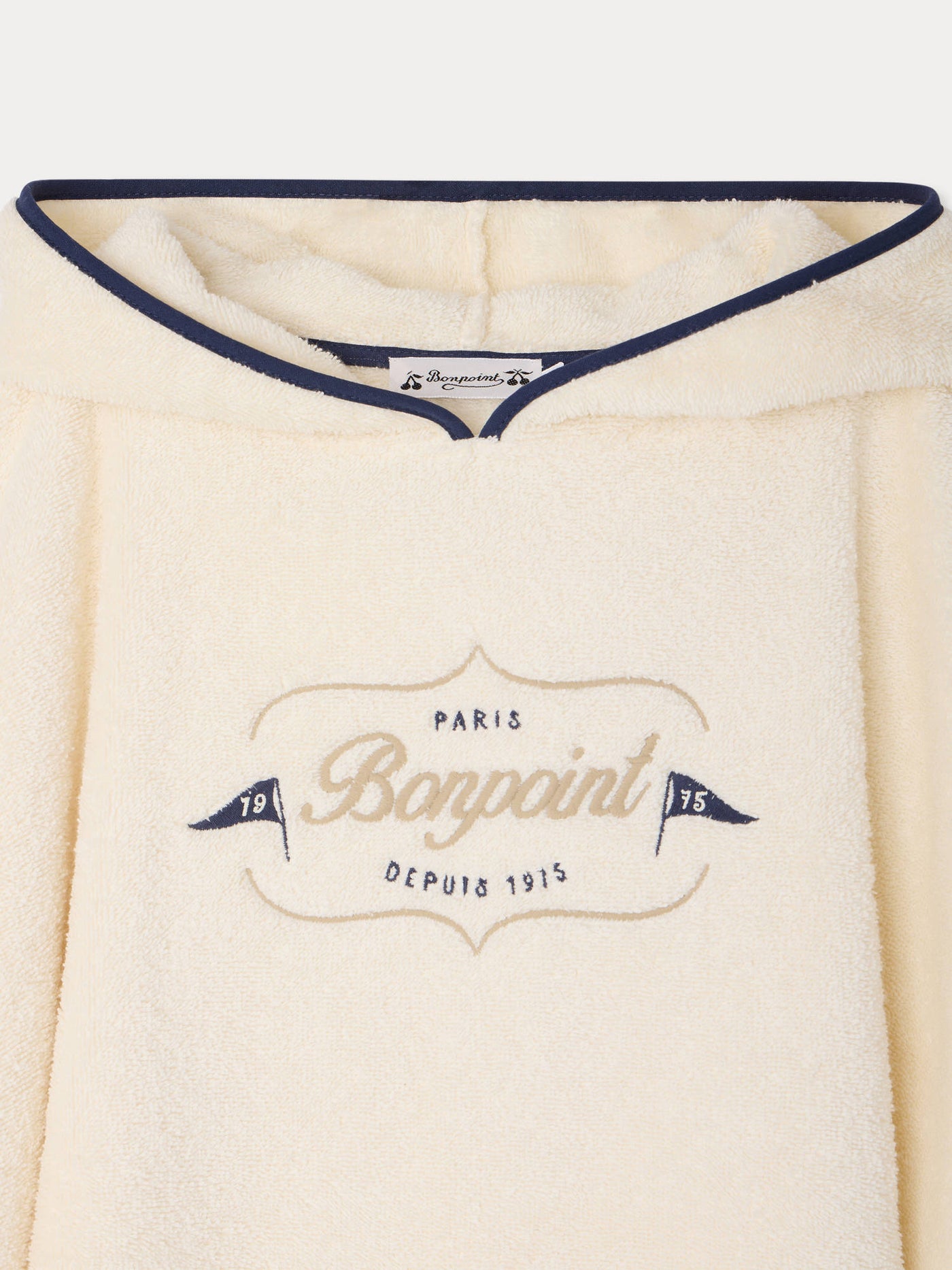 Ewen Heritage logo bath poncho in organic cotton