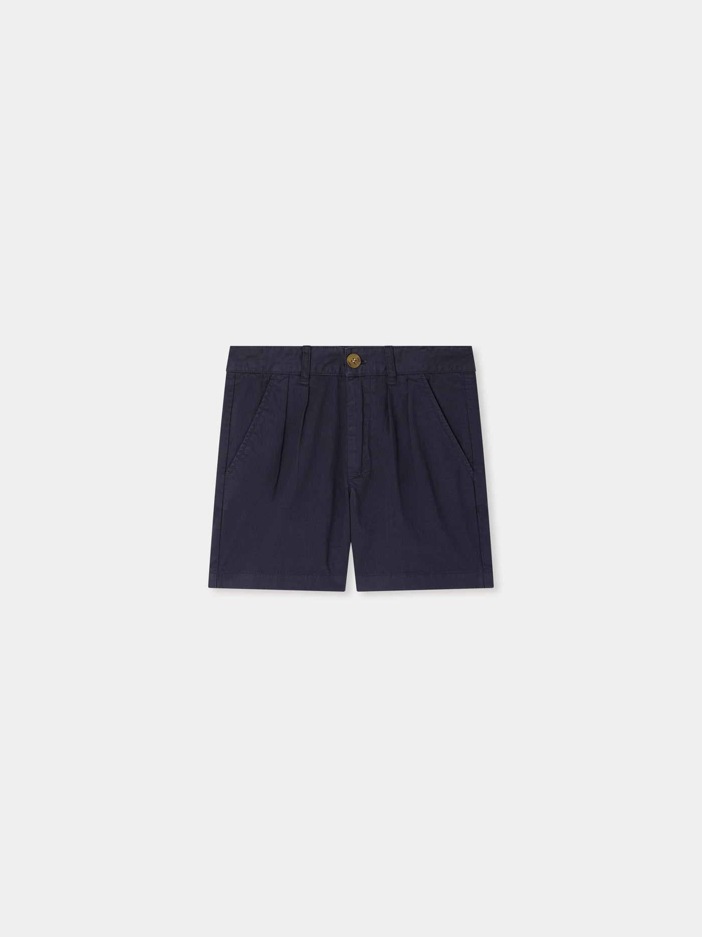 Charles navy blue chino bermuda shorts with pleats