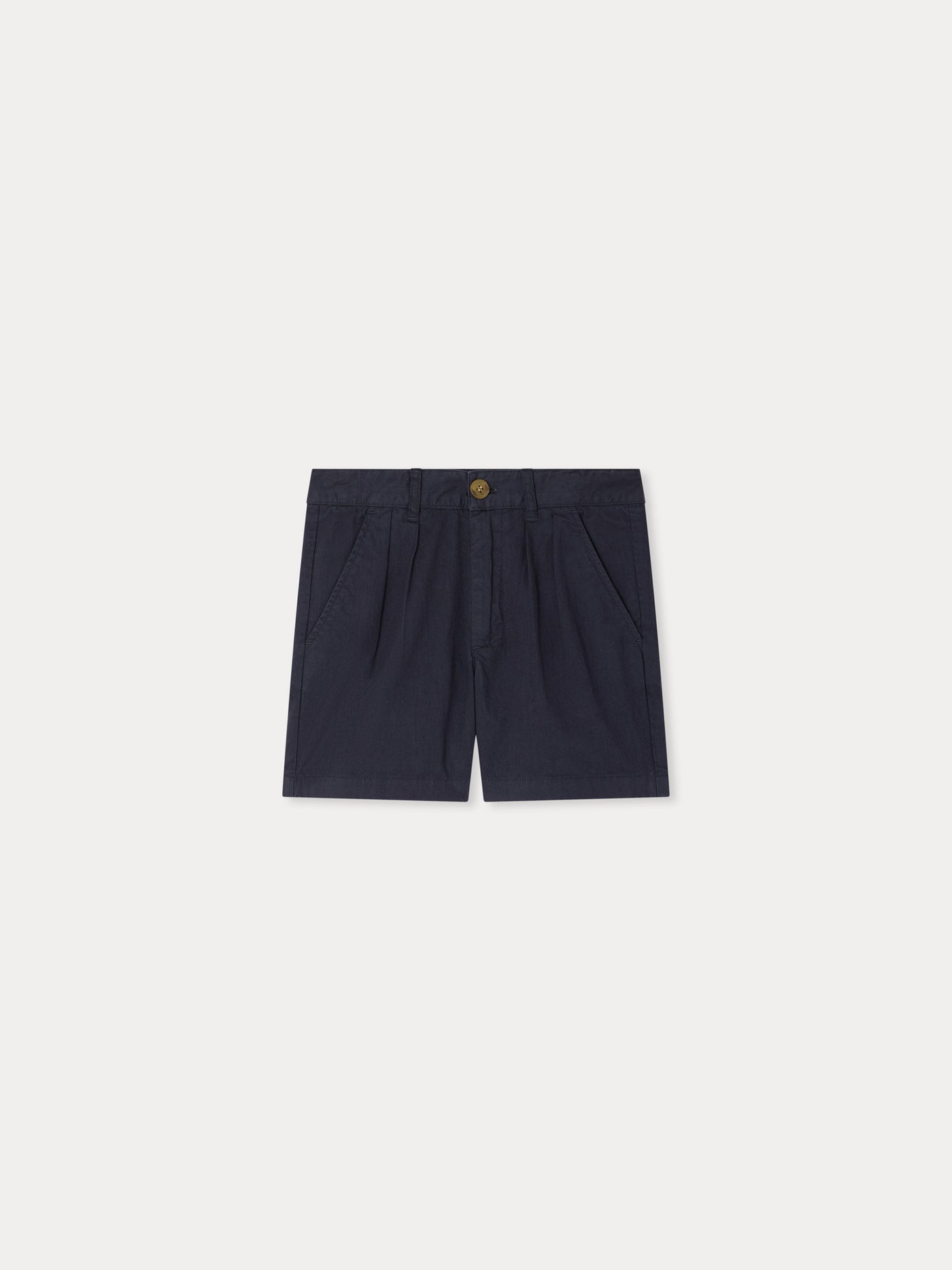 Charles navy blue chino bermuda shorts with pleats