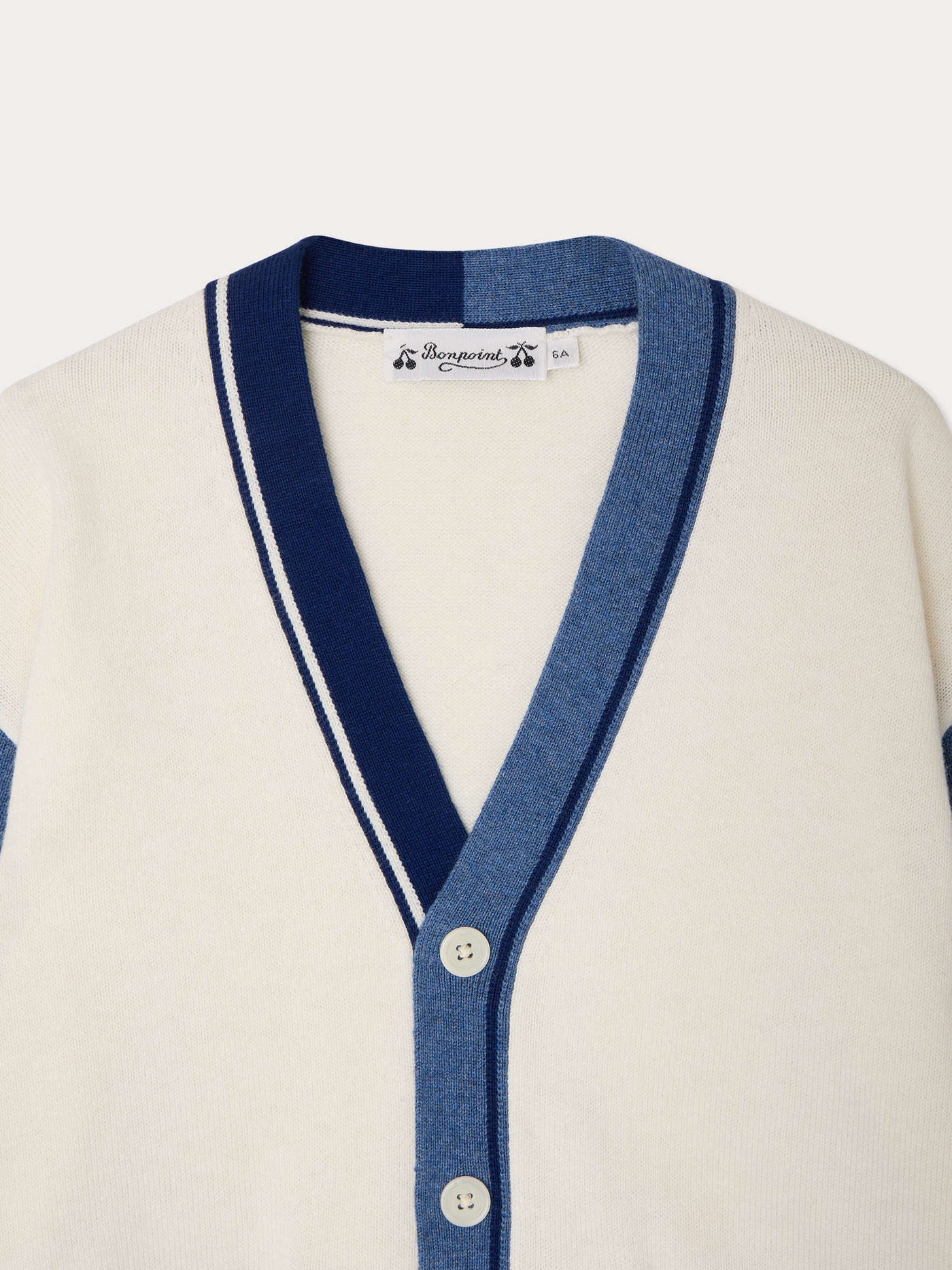 Loris V-neck cardigan in organic cotton and cashmere