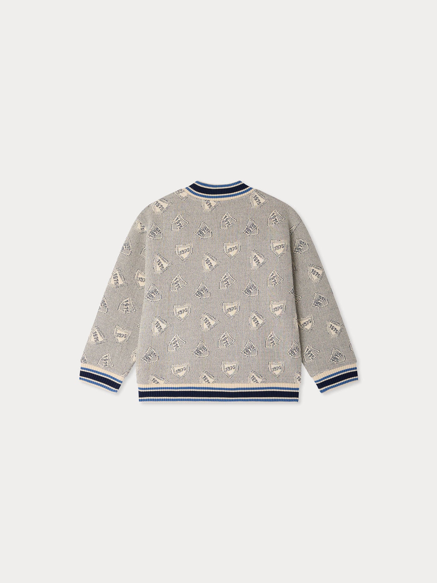 Lantern quilted jacket with embroidered jacquard in organic cotton