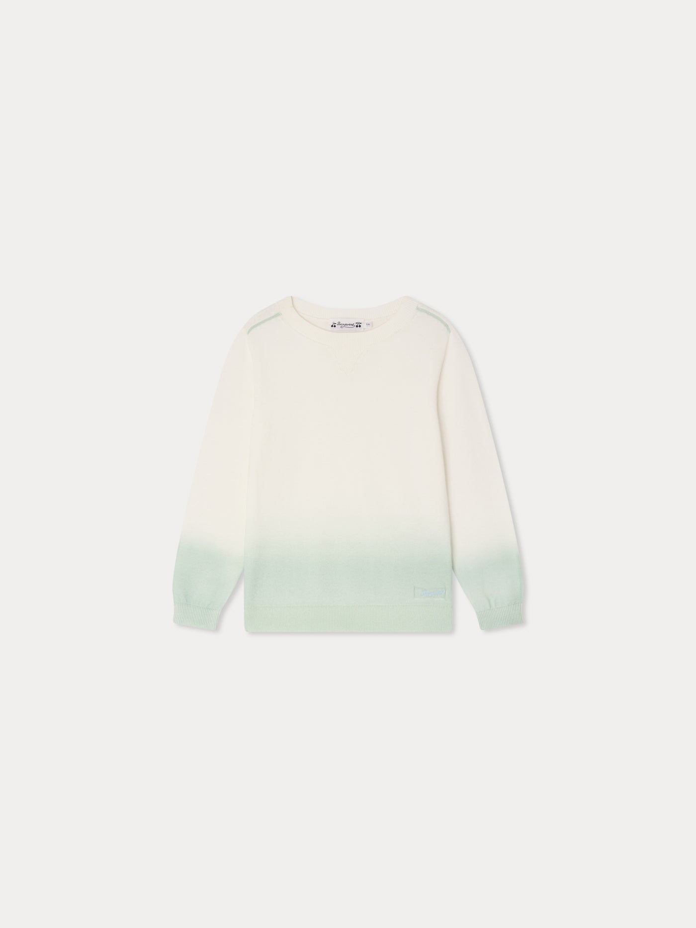 Tahar green dip-dye sweater in organic cotton