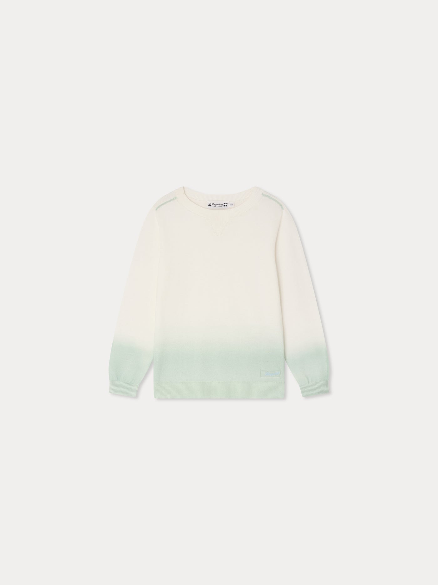 Tahar green dip-dye sweater in organic cotton
