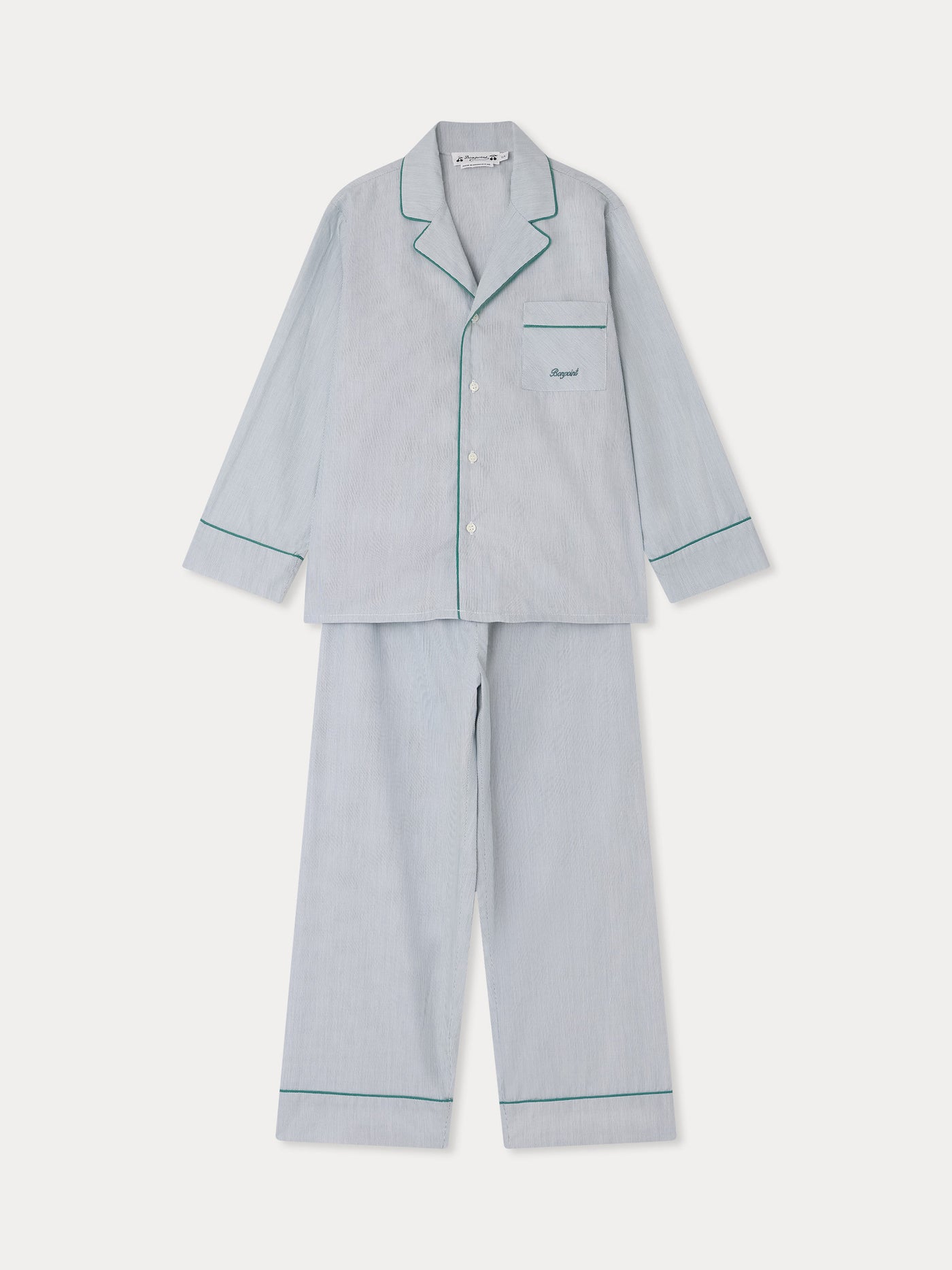 Sleeper shirt pyjamas with contrasting piping