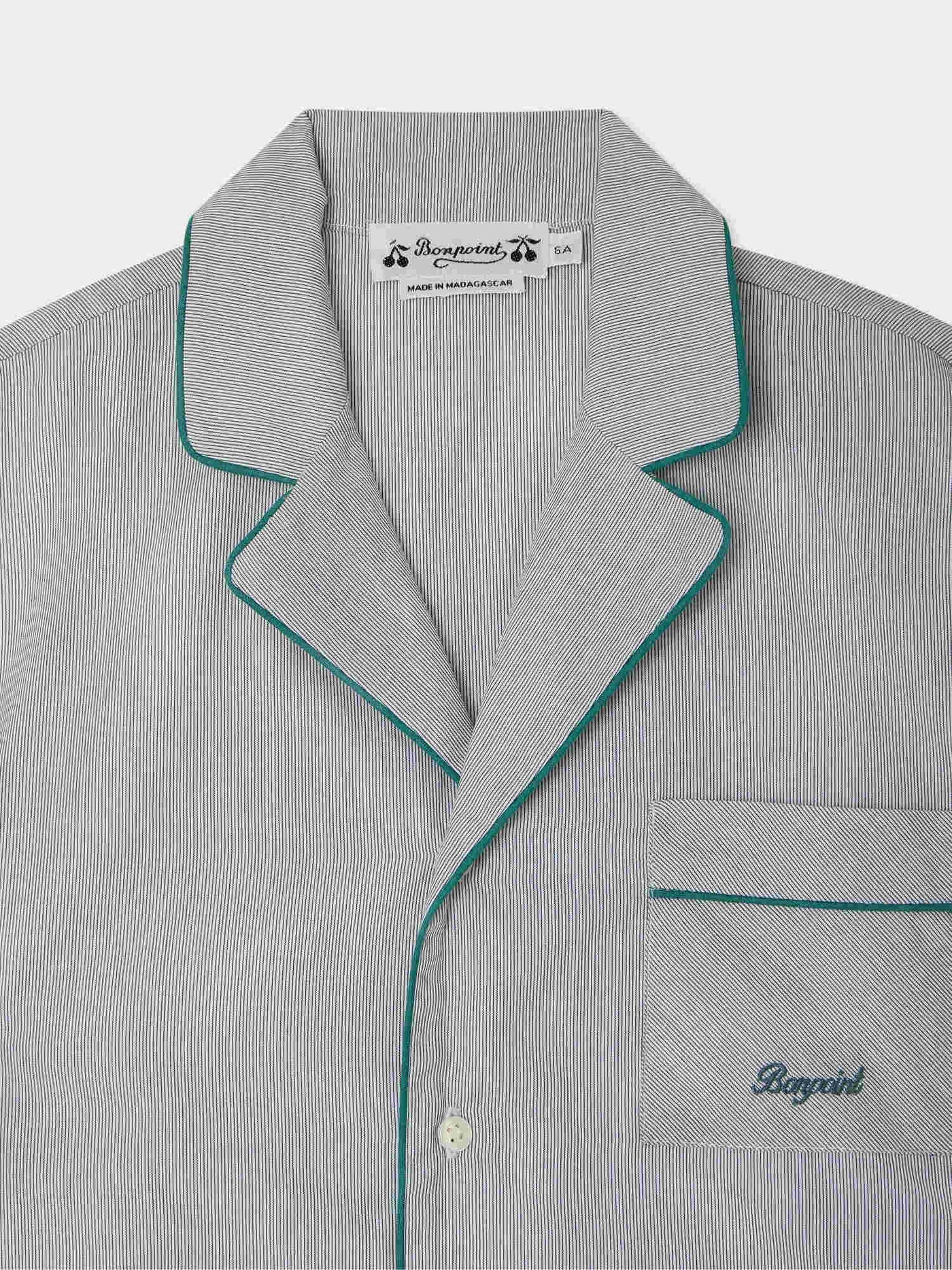 Sleeper shirt pyjamas with contrasting piping