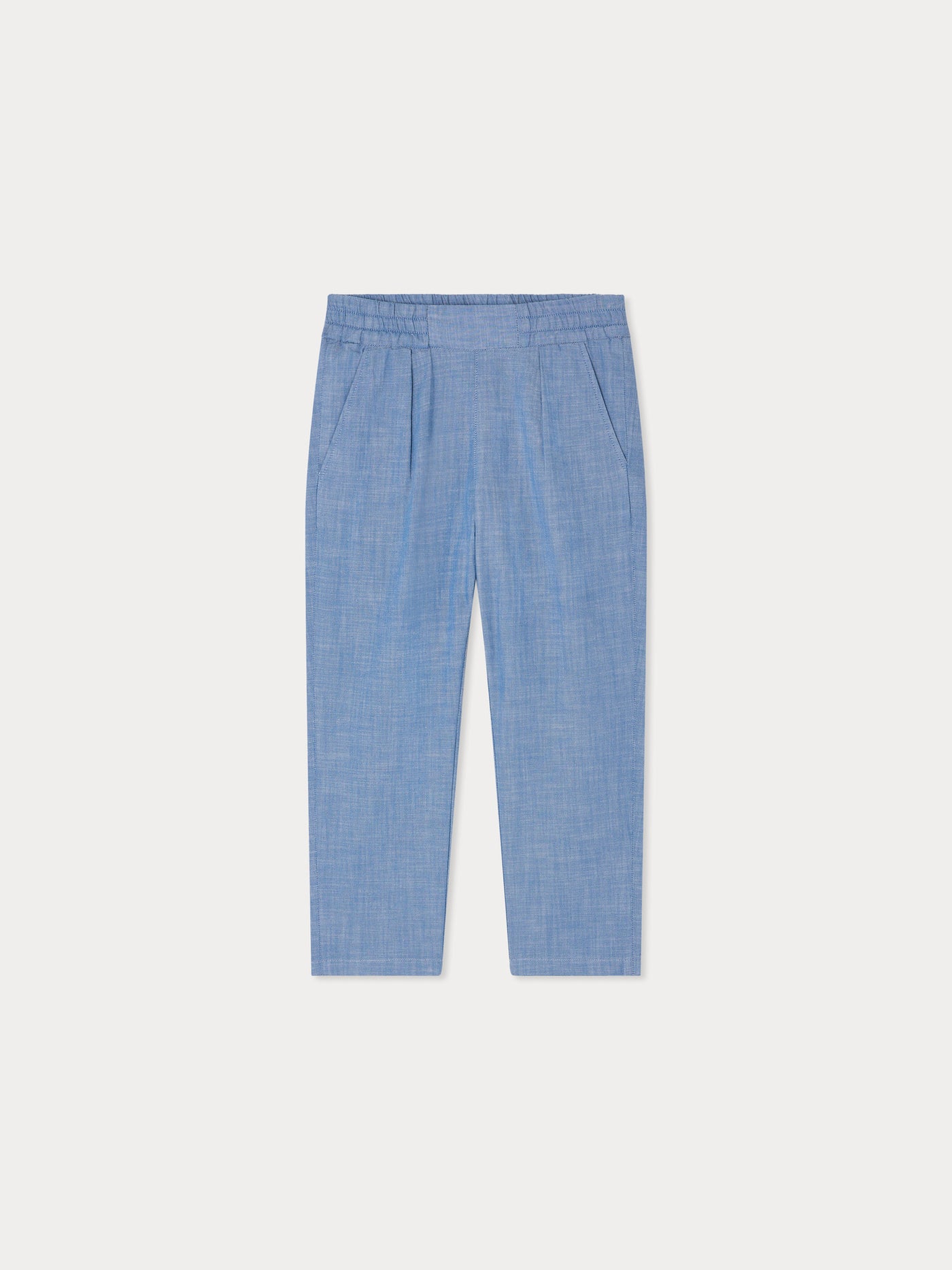 Tilyo chambray chino trousers in organic cotton