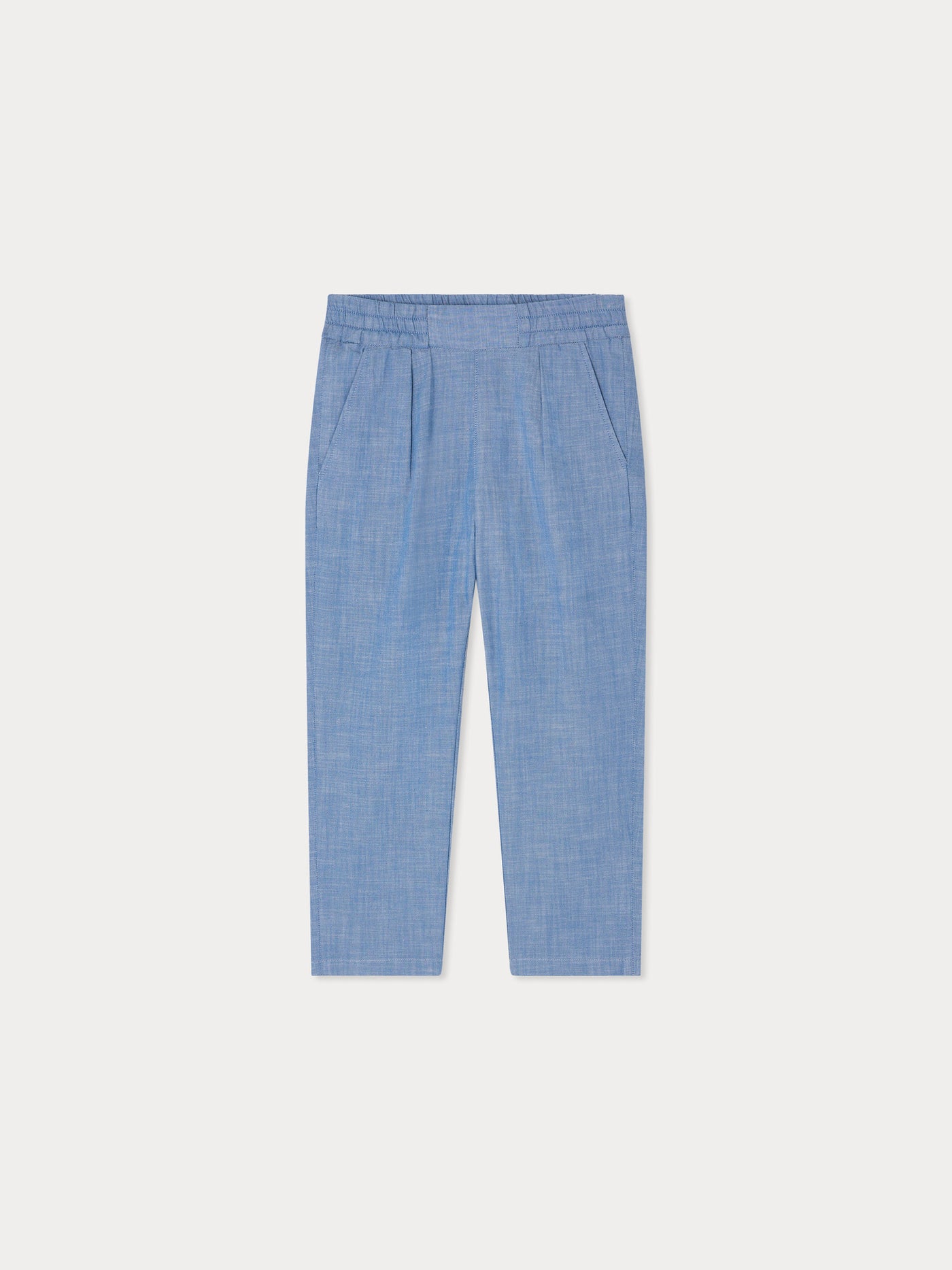 Tilyo chambray chino trousers in organic cotton