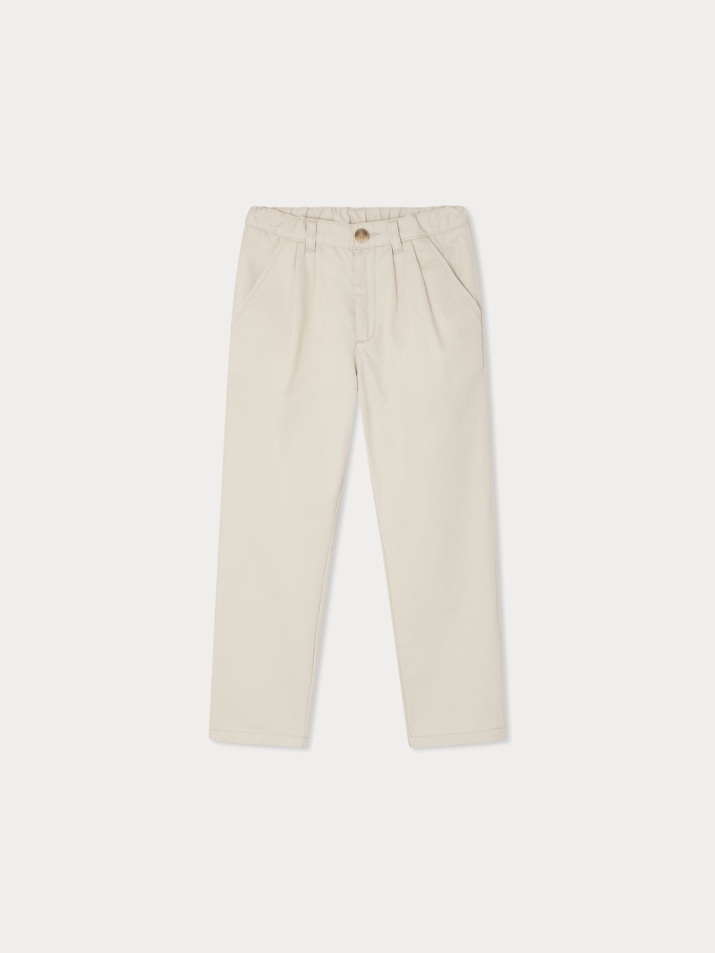 Stephen pleated chino trousers in organic cotton