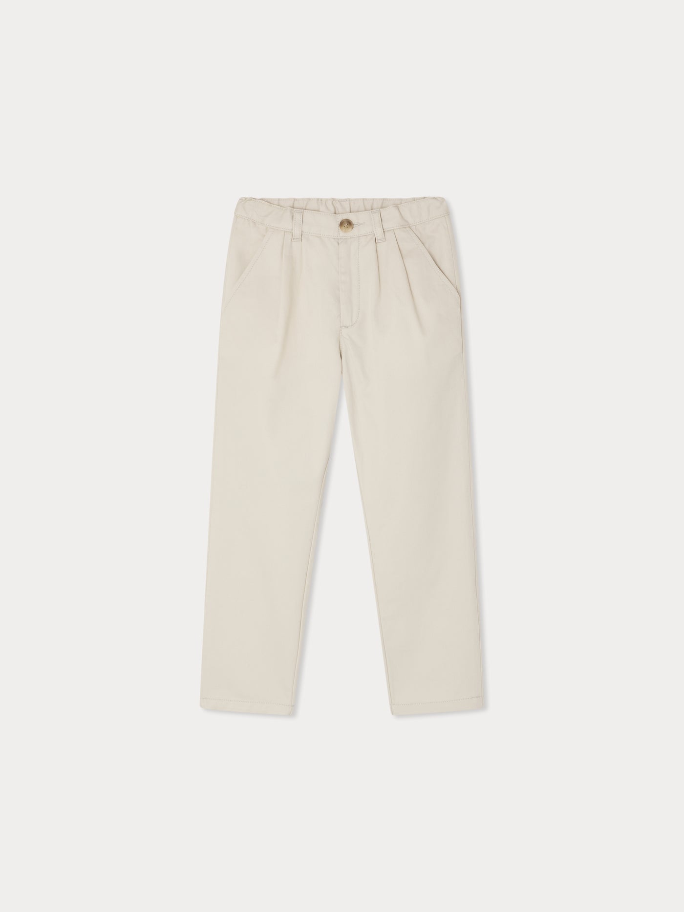 Stephen pleated chino trousers in organic cotton