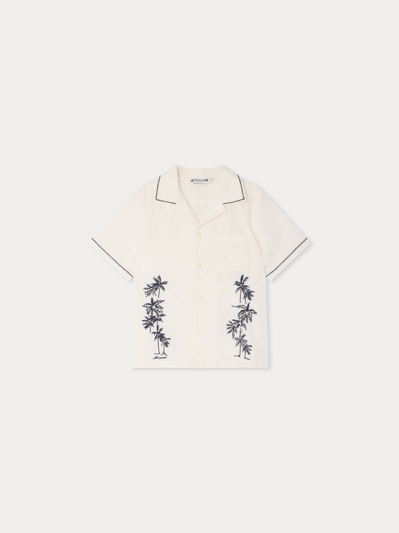 Steve shirt embroidered in organic cotton poplin
