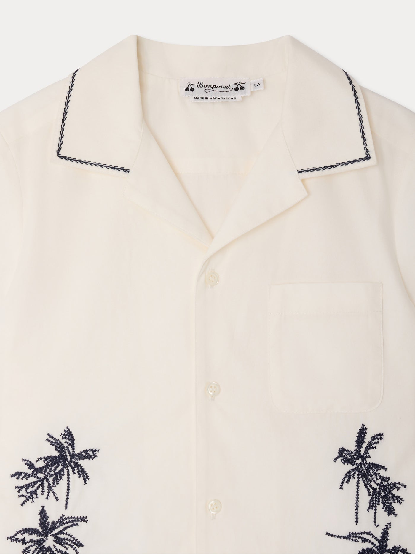 Steve shirt embroidered in organic cotton poplin