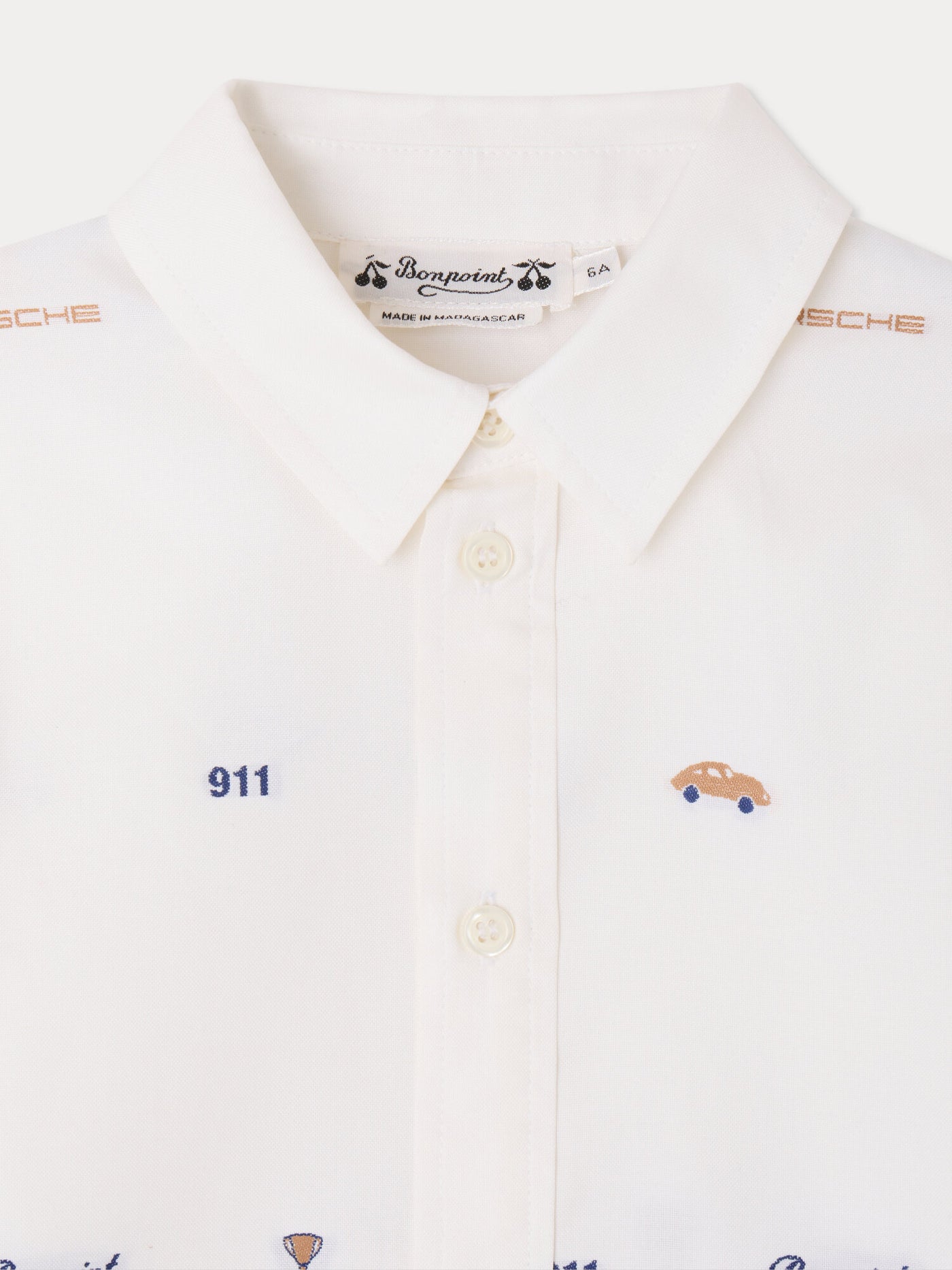 Bonpoint x Porsche Daho shirt in light organic cotton jacquard