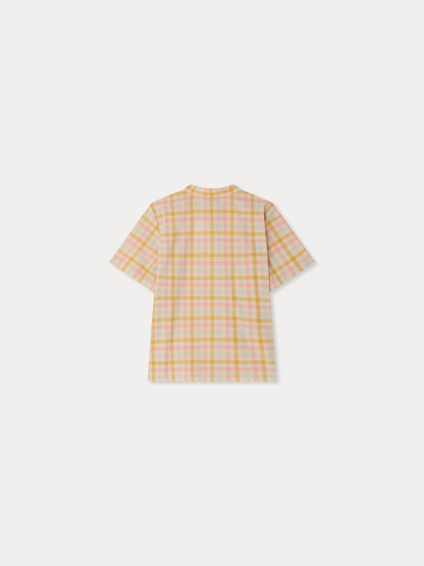 Connor checkered mandarin collar shirt in organic cotton
