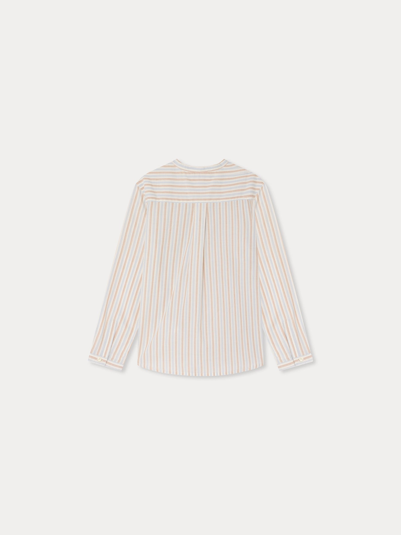 Claude striped mandarin collar shirt in organic cotton