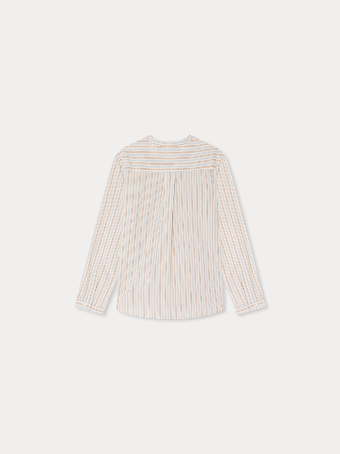 Claude striped mandarin collar shirt in organic cotton