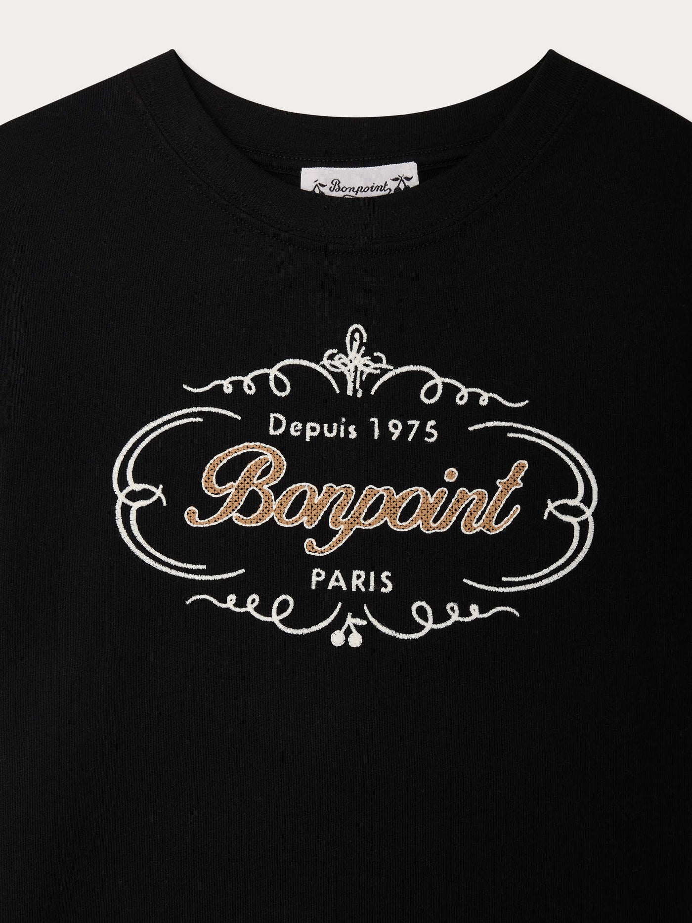 Thibald T-shirt with Heritage logo embroidered in organic cotton