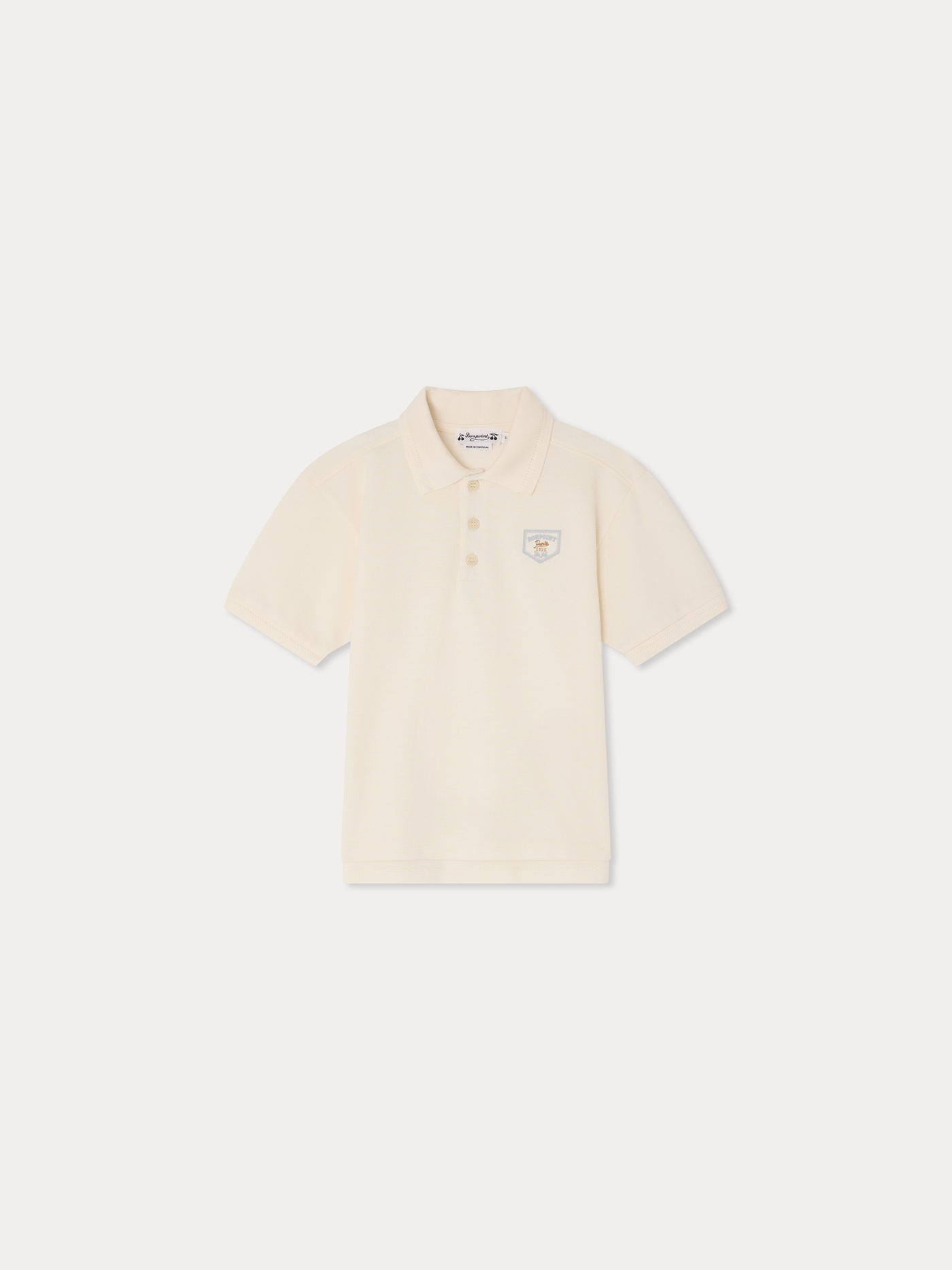 Lorris polo shirt embroidered in organic cotton milky white