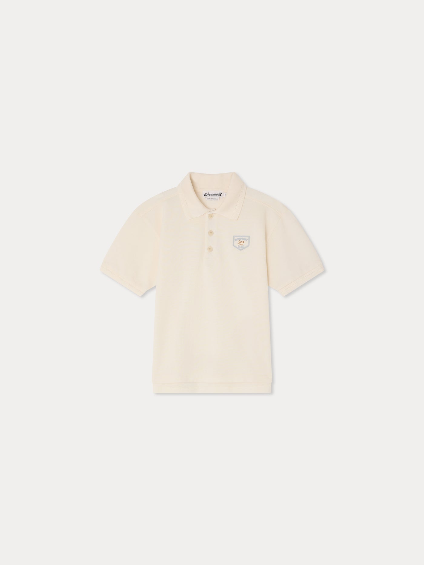 Lorris polo shirt embroidered in organic cotton milky white