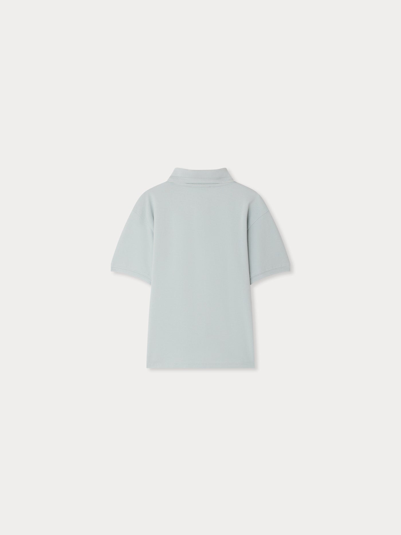 Lorris embroidered polo shirt in aqua blue organic cotton
