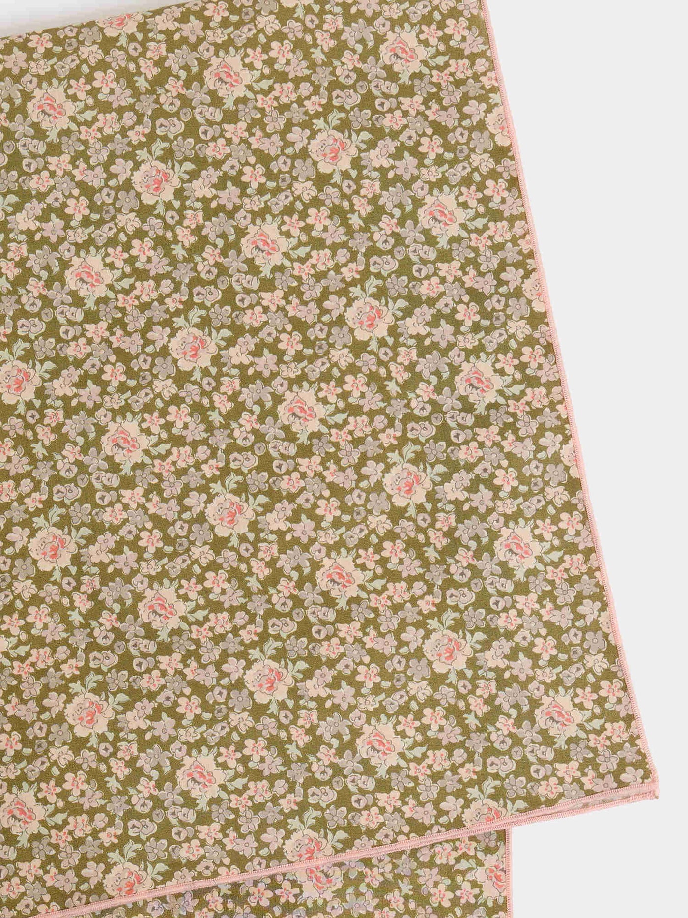 Cayati scarf with lime green flowers in Liberty organic cotton fabric