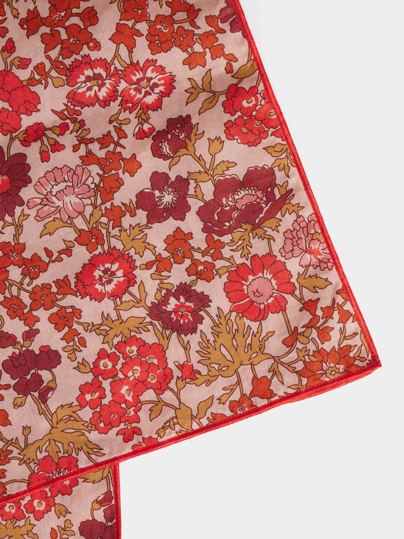 Cayati scarf with pink flowers in Liberty organic cotton fabric