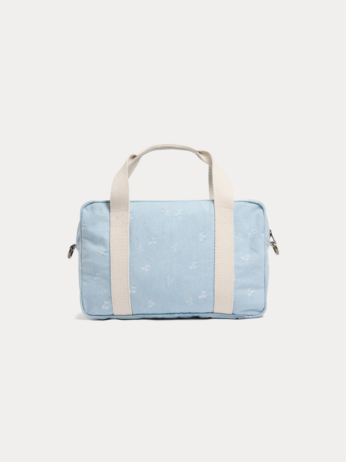 Gigia bowling bag in cherry jacquard denim