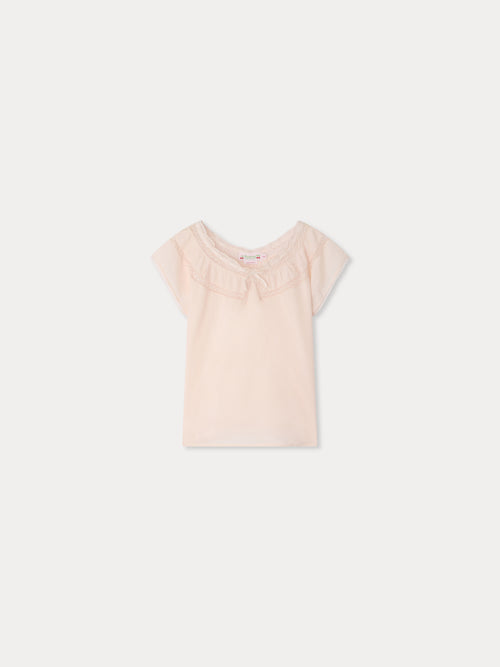 Leana blouse in organic cotton voile and Calais lace