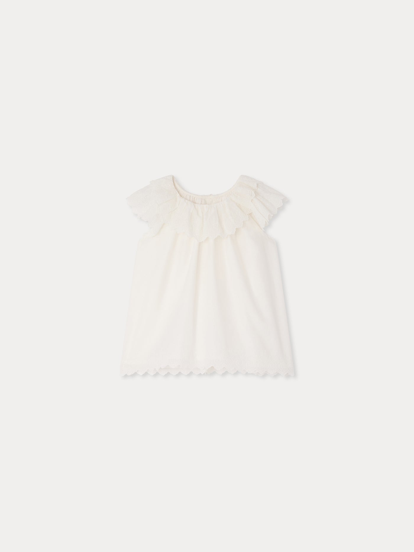 Laurel blouse with broderie anglaise in organic cotton