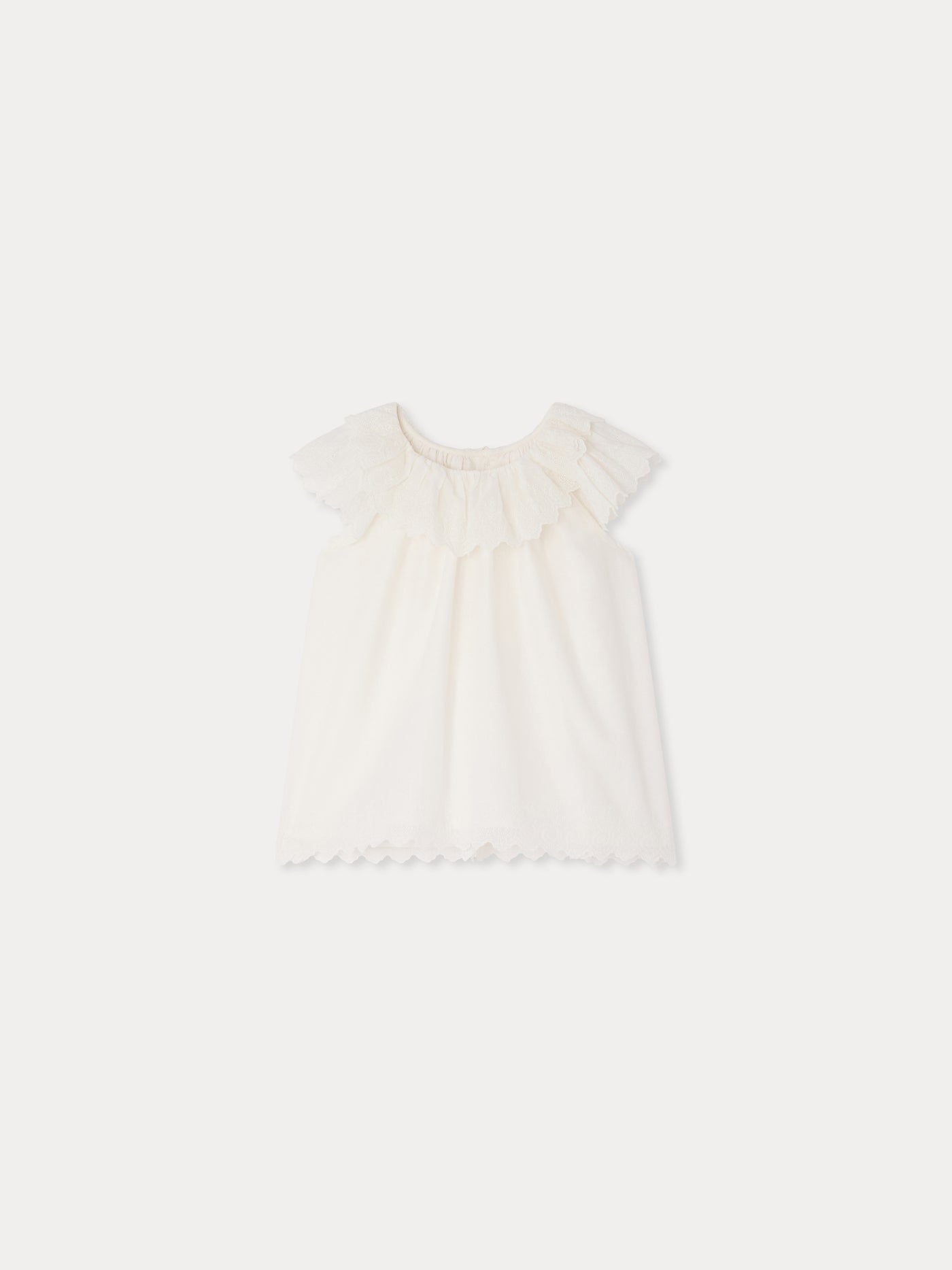 Laurel blouse with broderie anglaise in organic cotton